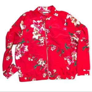 Susan Graver Floral Bomber Jacket